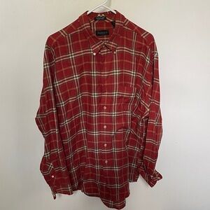 Van Heusen Red Plaid Casual Shirt